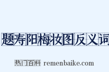 题寿阳梅妆图反义词是什么意思的图片